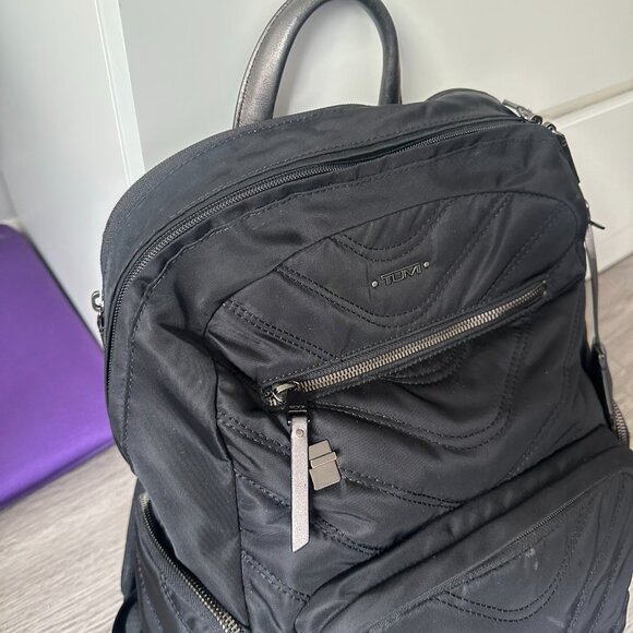 Tumi Carson Backpack Voyageur Black Quilted